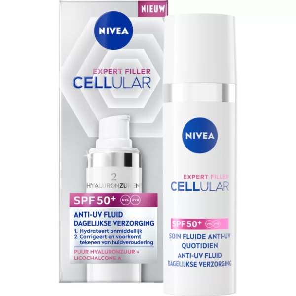 NIVEA Cellular Expert Filler SPF50+ - Anti-Aging Serum met UV-bescherming, Hyaluronzuur, Voor alle huidtypes, Parfumvrij, 30ml