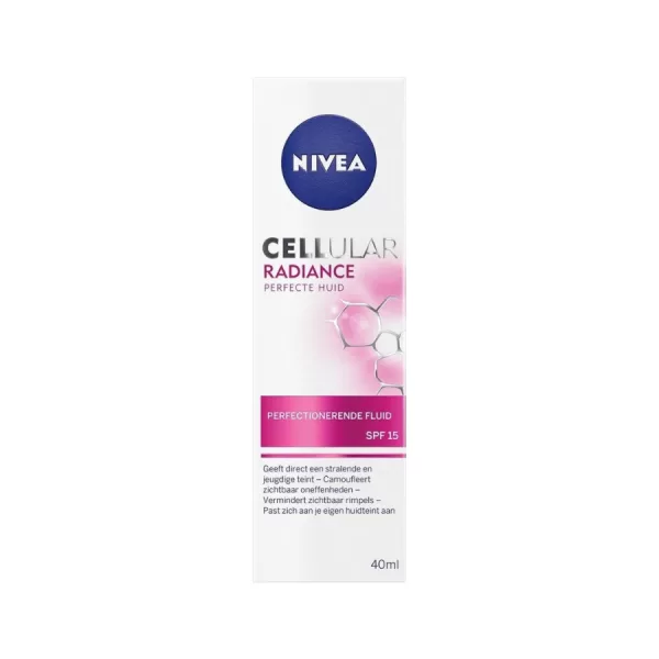 NIVEA CELLular Radiance Fluid SPF 15 - 40 ml, Stralende Huid, Camoufleert Oneffenheden, Vermindert Rimpels, Huidverjonging, UVA/UVB Bescherming