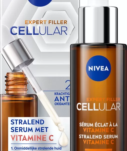 NIVEA Cellular Vitamine C Serum 30ml - Stralend Gezichtsserum met Vitamine C & E - Anti-Aging Huidverzorging voor Alle Huidtypes