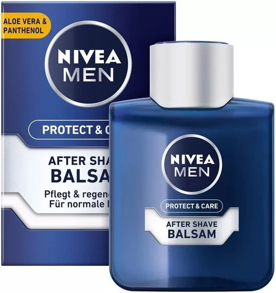 NIVEA MEN Protect & Care After Shave Balsam 100 ml - Aloë Vera, Panthenol, Hydrateert, Vermindert Roodheid, Dermatologisch Getest