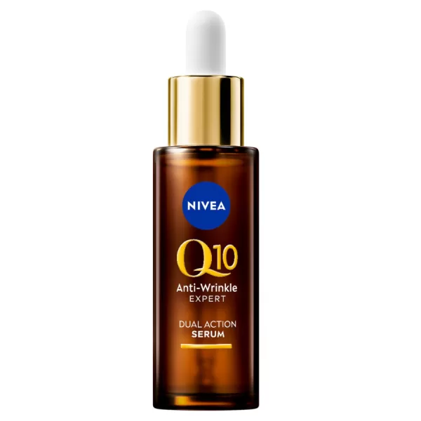 NIVEA Q10 Dual Action Serum 30ml - Anti-Rimpel Gezichtsserum met GLYCOSTOP, Vermindert en Voorkomt Rimpels, Clinisch Bewezen Resultaat