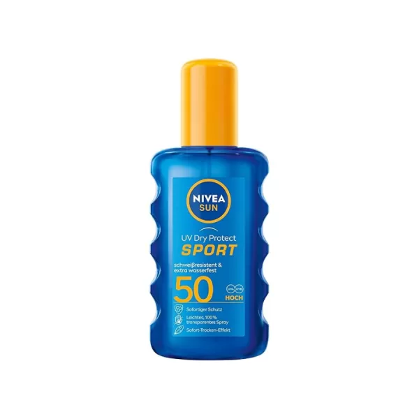 NIVEA SUN Protect & Dry Touch Zonnespray SPF 20 - 200ml, Transparant, Niet-vet, Waterresistent, UVA/UVB Bescherming, Koelend Effect - 2-pack