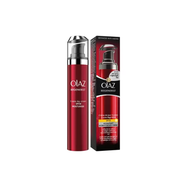 Olaz Regenerist 3-Zone Dagcrème SPF 30 - 50 ml, Hydraterend, Anti-Aging, Verstevigt Huid, Vermindert Rimpels, Stralende Huid