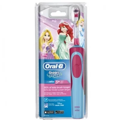 Oral-B Stages Power Elektrische Tandenborstel - Disney Princess Roze voor Kinderen, Zachte Borstelkop, Ideaal voor Jongens en Meisjes