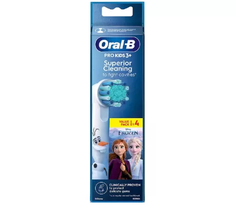 Oral-B Stages Power Frozen Opzetborstels voor Kinderen - 4 Stuks, Zacht, Ideaal voor Kleine Monden met Frozen-figuren
