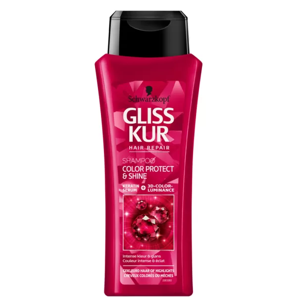 Schwarzkopf Gliss Kur Color Protect & Shine Shampoo – Voor Gekleurd Haar, 12 Weken Kleurbehoud, UV-Filter, Glans & Verzorging