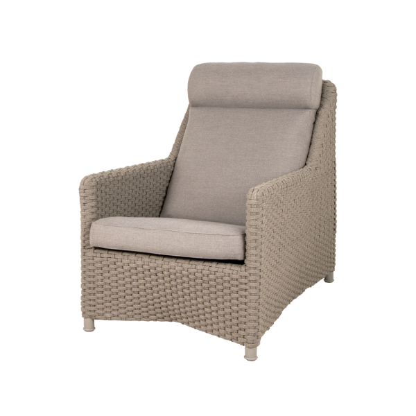 Cane-line Diamond Highback Sessel - Taupe Soft Rope, Natté Sitzkissen, wetterfest, QuickDry Foam, elegant für Innen & Außen
