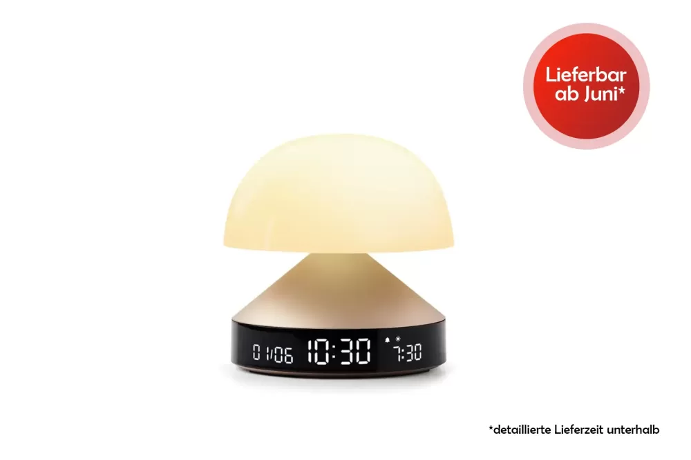 LEXON Mina Sunrise Wecker mit Sonnenaufgangssimulation, 5 Melodien, 9 LED-Farben, Touch-Steuerung, elegantes Design, VA-LCD-Display
