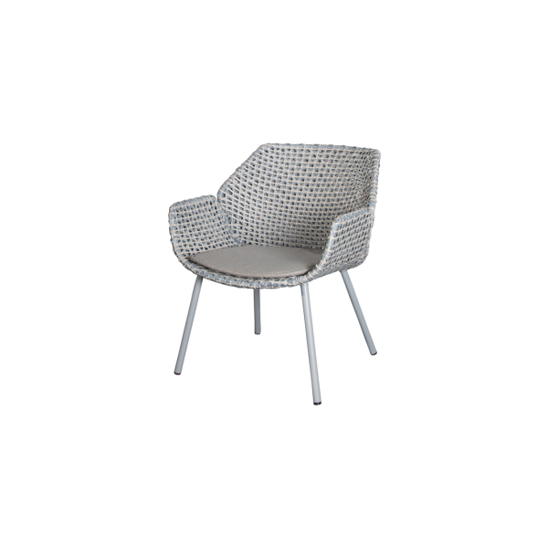 Cane-line Vibe | Loungesessel | Light Grey/Grey/Taupe, Kissen Taupe