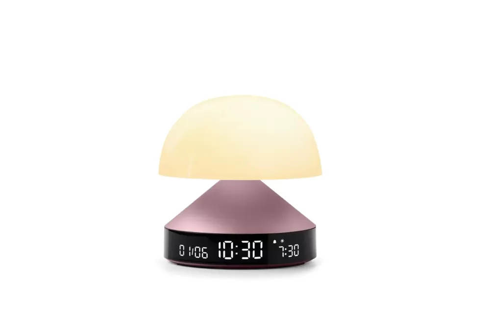 LEXON Mina Sunrise Wecker mit Sonnenaufgangssimulation, rosa, 5 Melodien, 9 LED-Farben, Touch-Steuerung, VA-LCD-Display, 3-in-1 Lampe