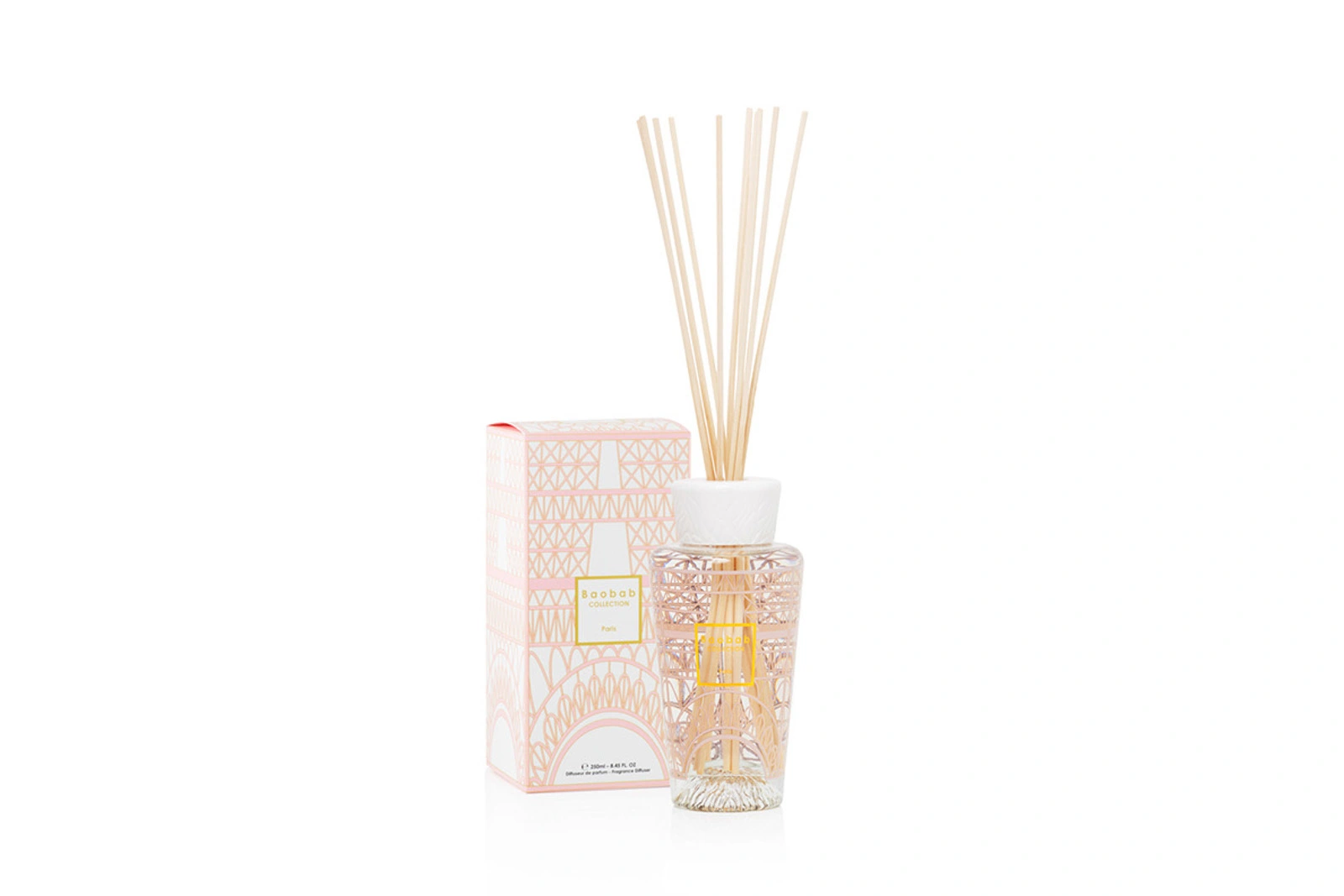 Baobab Paris My First Baobab Diffuser 250 ml – Raumduft mit Linde & Tulpe, romantisches Design inspiriert vom Eiffelturm Baobab Paris My First Baobab Diffuser 250 ml – Raumduft mit Linde & Tulpe, romantisches Design inspiriert vom Eiffelturm