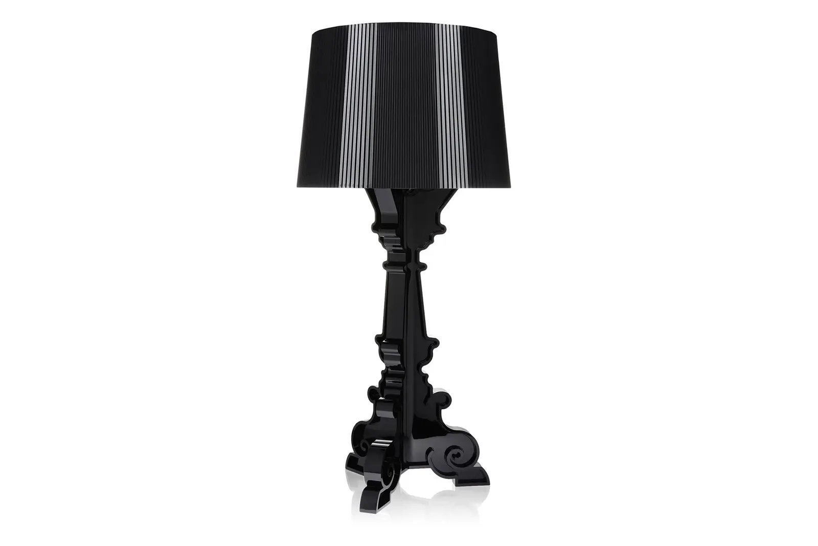 Kartell Bourgie Transparent Tischlampe Schwarz, Barockstil, höhenverstellbar 68-78 cm, nachhaltiges Polycarbonat, elegantes Design mit Plissé-Effekt Kartell Bourgie Transparent Tischlampe Schwarz, Barockstil, höhenverstellbar 68-78 cm, nachhaltiges Polycarbonat, elegantes Design mit Plissé-Effekt