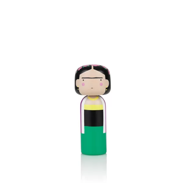 Lucie Kaas Kokeshi Puppe Frida Kahlo - Handbemalt, Größe S (14,5 cm), Schima Superba-Holz, Designerin Becky Kemp, Skurrile Kunstfigur Lucie Kaas Kokeshi Puppe Frida Kahlo - Handbemalt, Größe S (14,5 cm), Schima Superba-Holz, Designerin Becky Kemp, Skurrile Kunstfigur