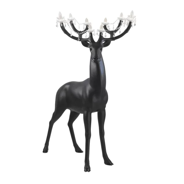 Qeeboo Sherwood Outdoor Stehlampe - 2m Hoher Hirsch mit Kristallgeweih - Elegante Gartenbeleuchtung in Schwarz Qeeboo Sherwood Outdoor Stehlampe - 2m Hoher Hirsch mit Kristallgeweih - Elegante Gartenbeleuchtung in Schwarz
