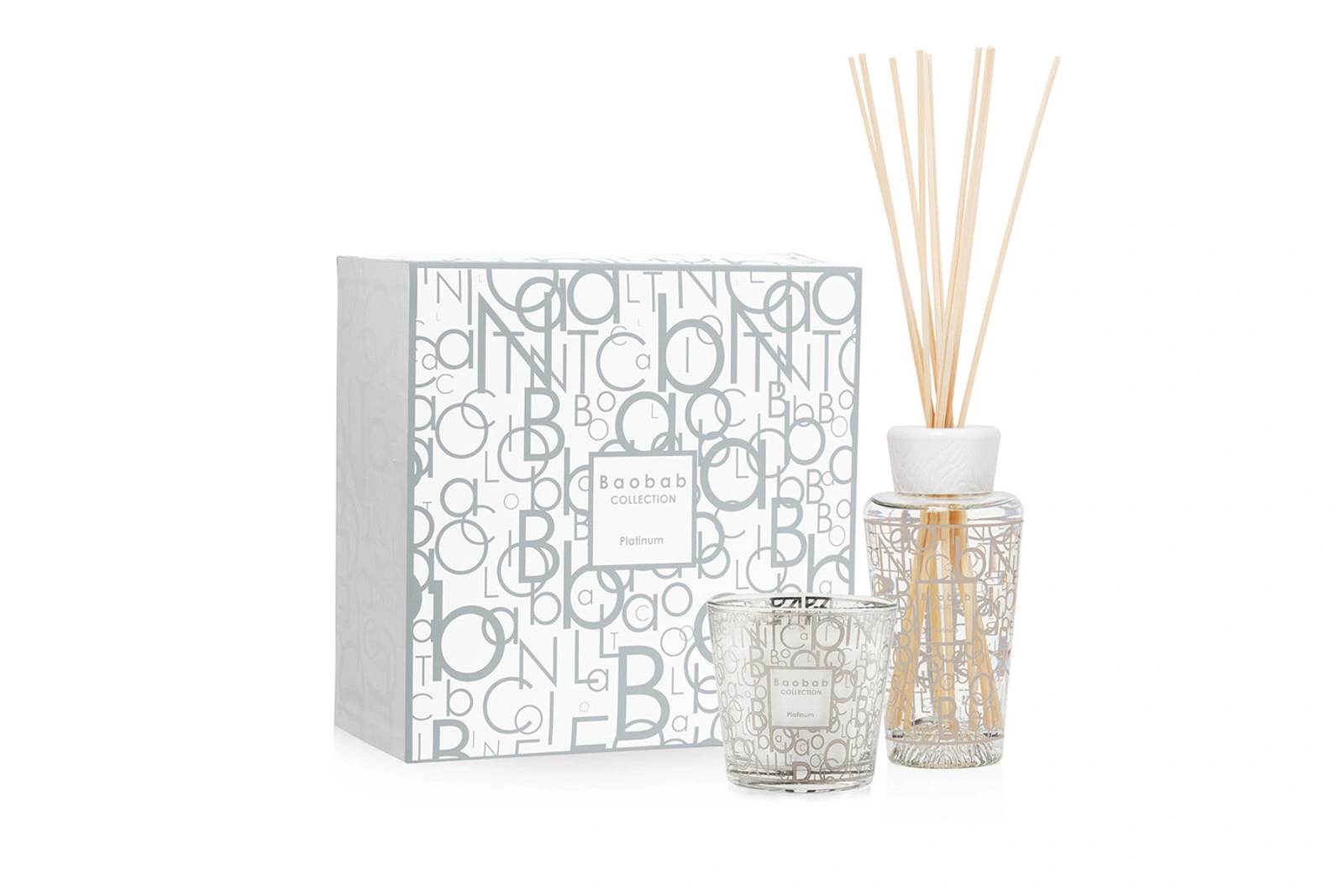 Baobab Platinum My First Baobab Geschenk-Set: Duftkerze & Raumduft-Diffuser mit Grapefruit, Bernstein & Vetiver, 250 ml, edle Geschenkbox Baobab Platinum My First Baobab Geschenk-Set: Duftkerze & Raumduft-Diffuser mit Grapefruit, Bernstein & Vetiver, 250 ml, edle Geschenkbox