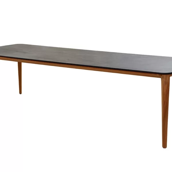 Cane-line Aspect Esstisch 280x100 cm – Teakholzgestell, Fossil Black Keramik, wetterfest & robust, ideal für den Außenbereich Cane-line Aspect Esstisch 280x100 cm – Teakholzgestell, Fossil Black Keramik, wetterfest & robust, ideal für den Außenbereich