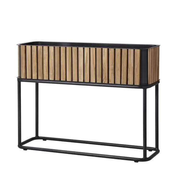 Cane-line Combine Pflanzengefäß mit Gestell – Rechteckig, Teak & Aluminium, Modernes Design für Terrasse & Balkon, SVLK-zertifiziert Cane-line Combine Pflanzengefäß mit Gestell – Rechteckig, Teak & Aluminium, Modernes Design für Terrasse & Balkon, SVLK-zertifiziert