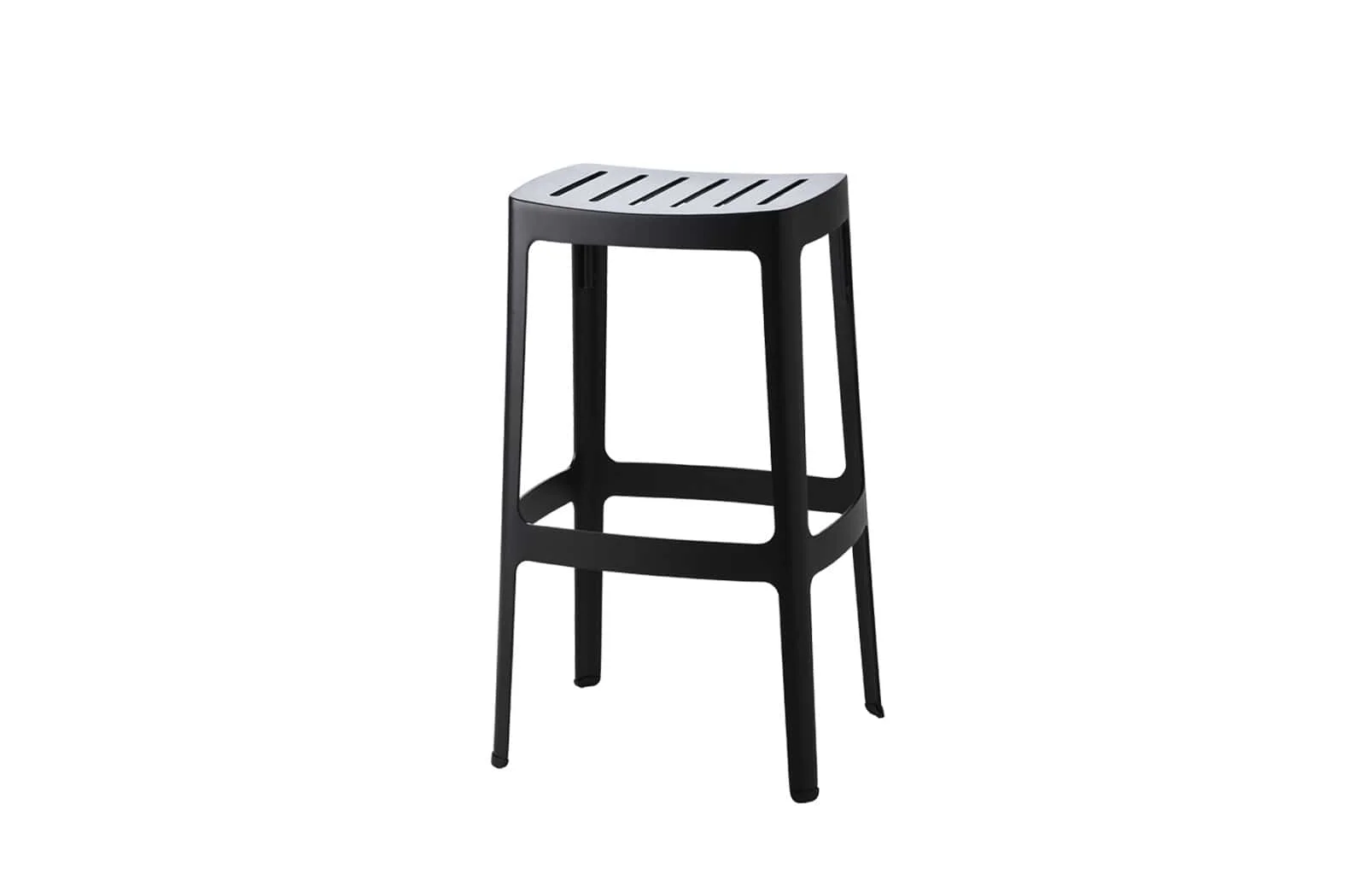 Cane-line Cut Barhocker Schwarz, 76 cm Sitzhöhe, stapelbar, minimalistisches Design für Innen- und Außenbereich, von Welling/Ludvik Cane-line Cut Barhocker Schwarz, 76 cm Sitzhöhe, stapelbar, minimalistisches Design für Innen- und Außenbereich, von Welling/Ludvik