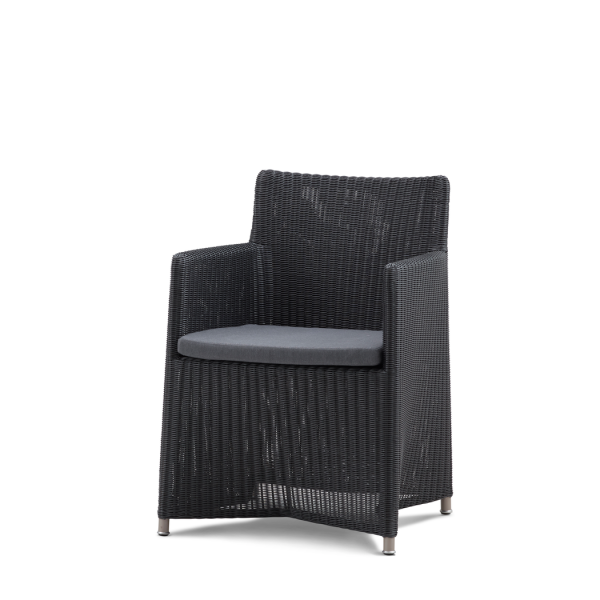 Cane-line Diamond Dining Stuhl - Weave Graphite mit Natté Sitzkissen Grey, wetterfest, QuickDry, für Outdoor & Indoor, Design von Foersom & Hiort-Lorenzen Cane-line Diamond Dining Stuhl - Weave Graphite mit Natté Sitzkissen Grey, wetterfest, QuickDry, für Outdoor & Indoor, Design von Foersom & Hiort-Lorenzen