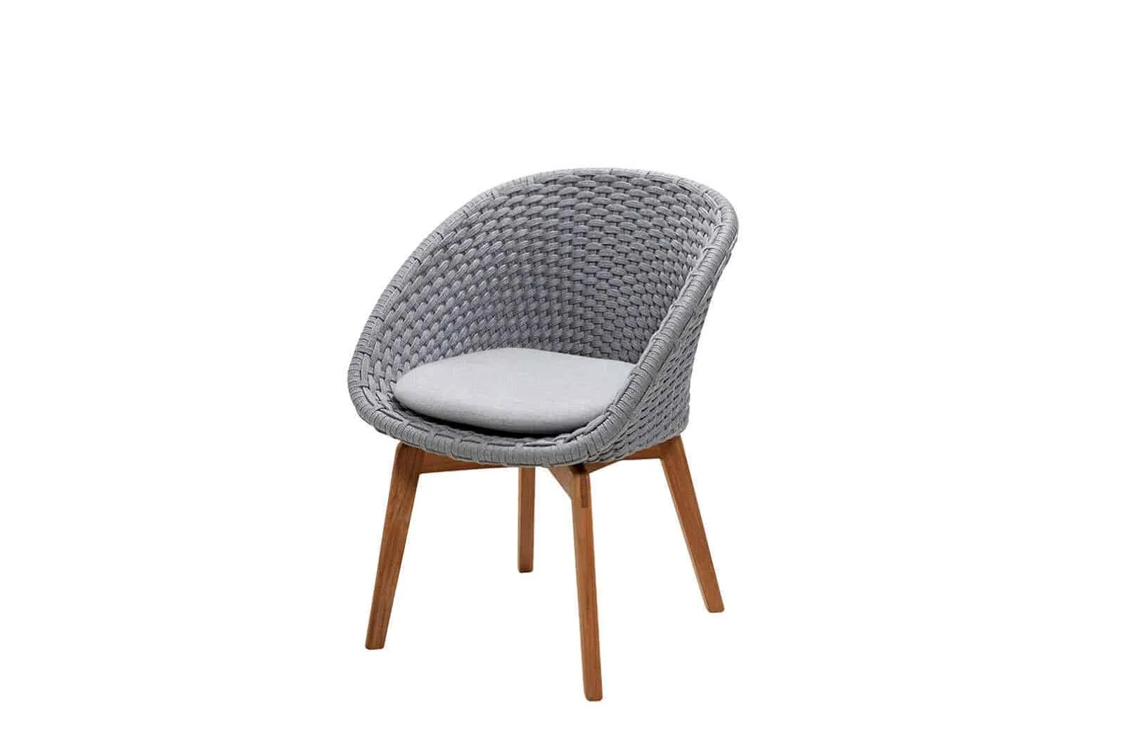 Cane-line Peacock Gartenstuhl Light Grey mit Teakholzbeinen | Wetterfest, Modern, Pflegeleicht, 61x61x81 cm, Bequem & Robust Cane-line Peacock Gartenstuhl Light Grey mit Teakholzbeinen | Wetterfest, Modern, Pflegeleicht, 61x61x81 cm, Bequem & Robust