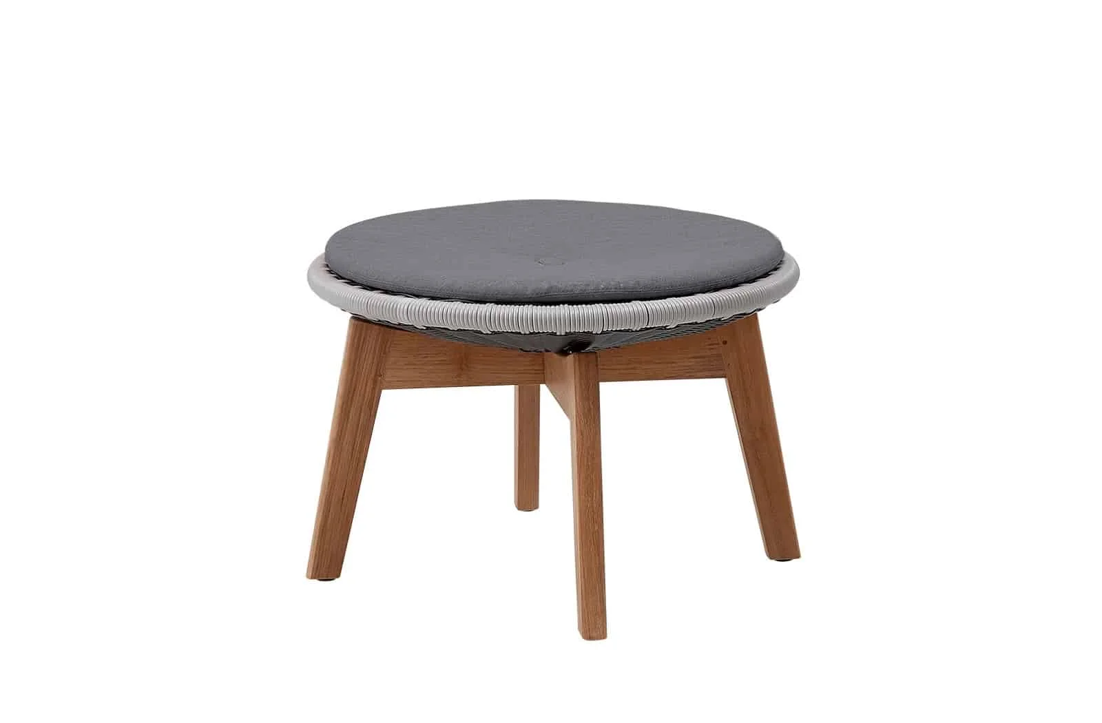 Cane-line Peacock Hocker/Beistelltisch Light Grey mit Kissen Grey Airflow – Wetterfest, UV-beständig, modernes Design, pflegeleicht Cane-line Peacock Hocker/Beistelltisch Light Grey mit Kissen Grey Airflow – Wetterfest, UV-beständig, modernes Design, pflegeleicht