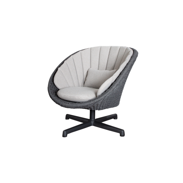 Cane-line Peacock Loungesessel drehbar - Light Grey mit Kissen | Wetterfest, modernes Design, hoher Komfort für Garten & Terrasse Cane-line Peacock Loungesessel drehbar - Light Grey mit Kissen | Wetterfest, modernes Design, hoher Komfort für Garten & Terrasse