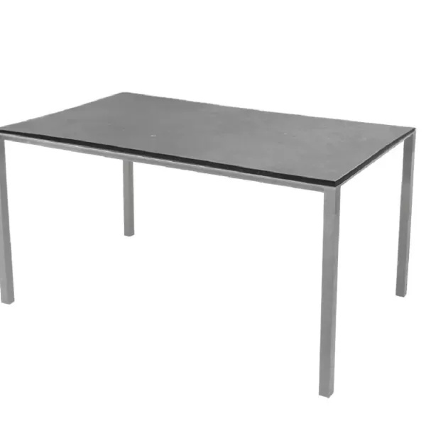 Cane-line Pure Esstisch 150x90 cm - Leichtgrau & Fossil Schwarz, Aluminium & Keramik, UV-beständig, ideal für Outdoor-Einsatz Cane-line Pure Esstisch 150x90 cm - Leichtgrau & Fossil Schwarz, Aluminium & Keramik, UV-beständig, ideal für Outdoor-Einsatz