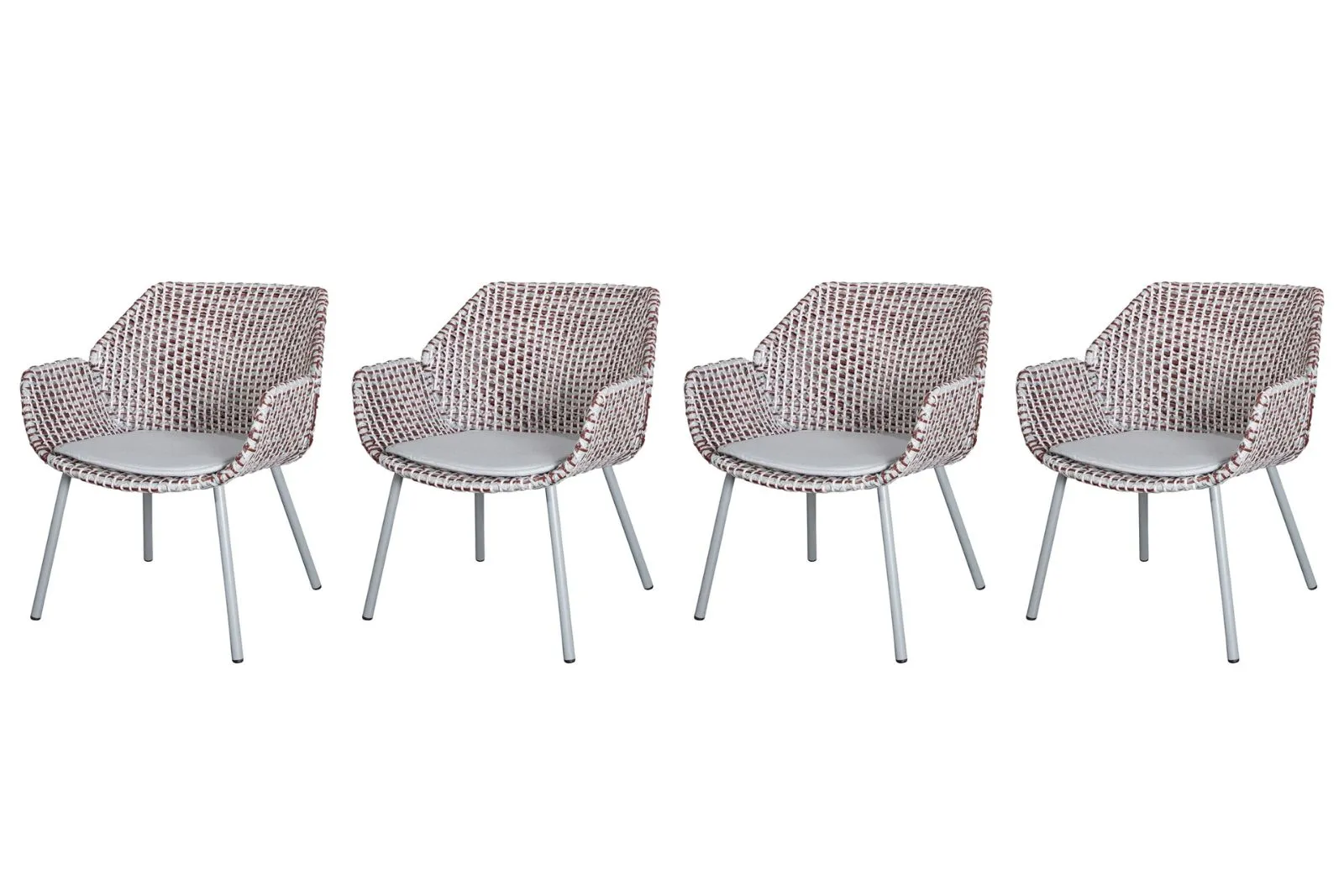 Cane-line Vibe Loungesessel 4er Set mit Light Grey Natté Kissen – Wetterfest, modern, Ausstellungsstück, 70x66x78 cm, langlebig, pflegeleicht Cane-line Vibe Loungesessel 4er Set mit Light Grey Natté Kissen – Wetterfest, modern, Ausstellungsstück, 70x66x78 cm, langlebig, pflegeleicht