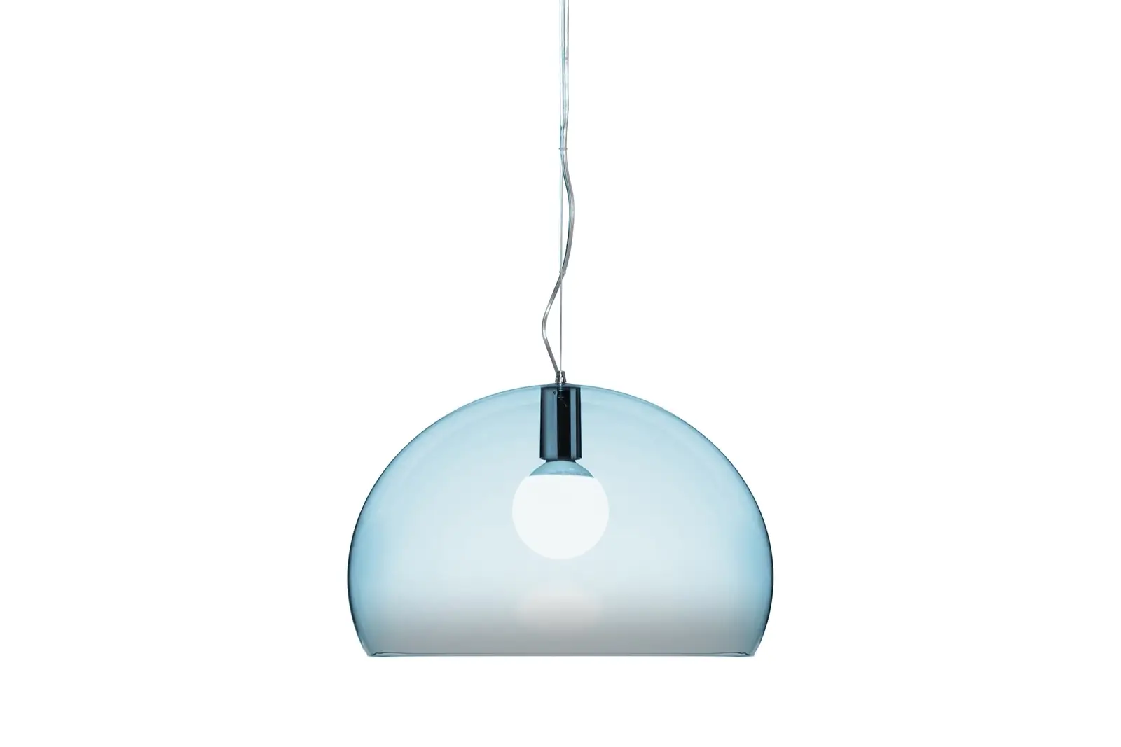 Kartell FL/Y Pendelleuchte Transparent – Wolkenblau, modernes Design, zeitlose Eleganz, faszinierende Lichtreflexion, ideal für stilvolle Interieurs Kartell FL/Y Pendelleuchte Transparent – Wolkenblau, modernes Design, zeitlose Eleganz, faszinierende Lichtreflexion, ideal für stilvolle Interieurs