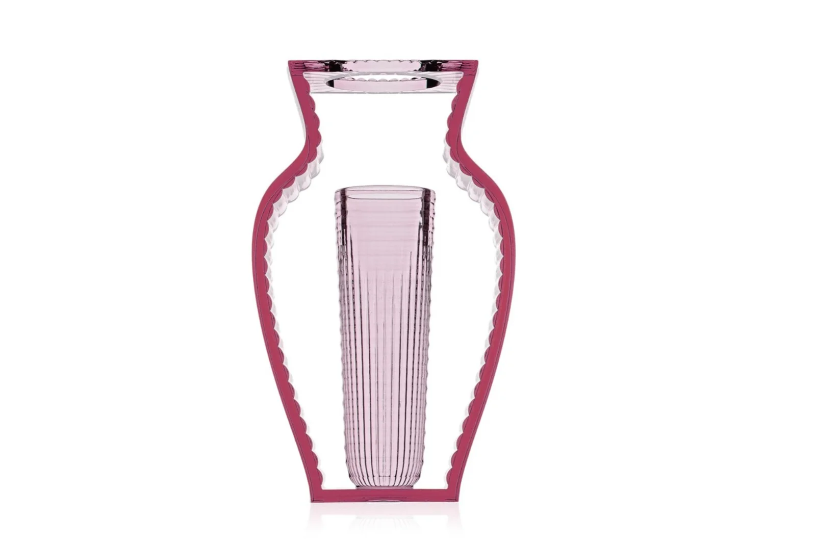 Kartell I Shine Vase Pink – Elegante geometrische Vase von Eugeni Quitllet im Art-Déco-Stil für stilvolle Dekoration und Akzente Kartell I Shine Vase Pink – Elegante geometrische Vase von Eugeni Quitllet im Art-Déco-Stil für stilvolle Dekoration und Akzente