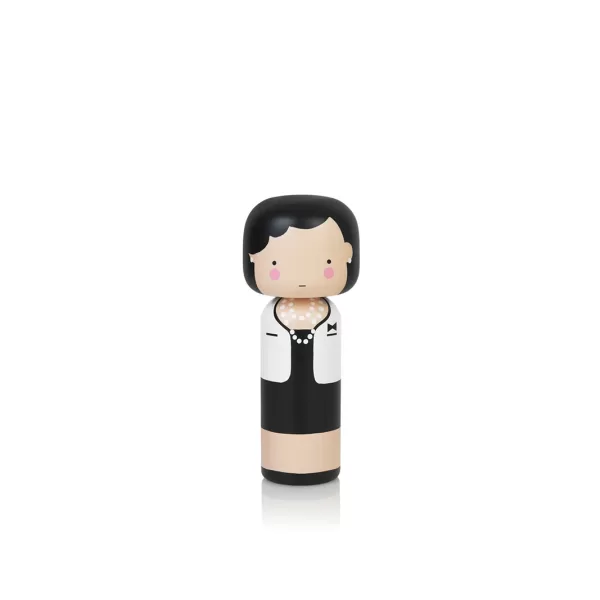 Lucie Kaas Kokeshi Puppe Coco Small - Handbemalt aus Schima Superba-Holz, 14,5 cm, Design von Becky Kemp, inspiriert von Coco Chanel Lucie Kaas Kokeshi Puppe Coco Small - Handbemalt aus Schima Superba-Holz, 14,5 cm, Design von Becky Kemp, inspiriert von Coco Chanel
