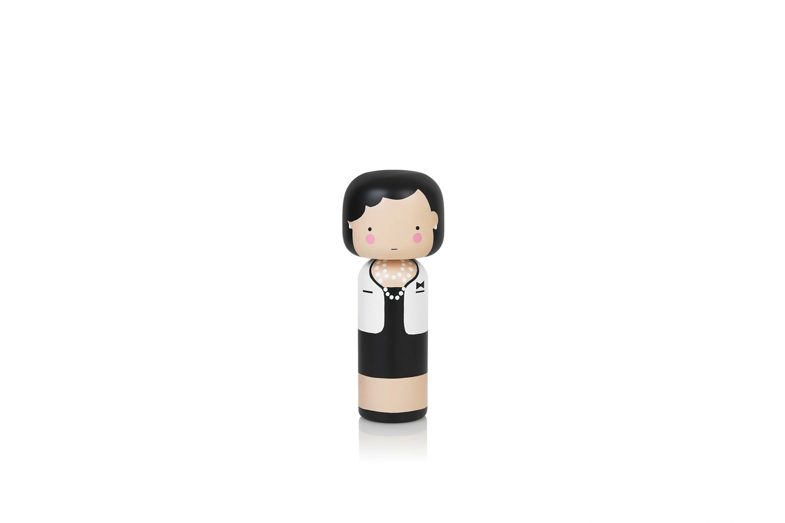 Lucie Kaas Kokeshi Puppe Coco Small - Handbemalt aus Schima Superba-Holz, 14,5 cm, Design von Becky Kemp, inspiriert von Coco Chanel Lucie Kaas Kokeshi Puppe Coco Small - Handbemalt aus Schima Superba-Holz, 14,5 cm, Design von Becky Kemp, inspiriert von Coco Chanel