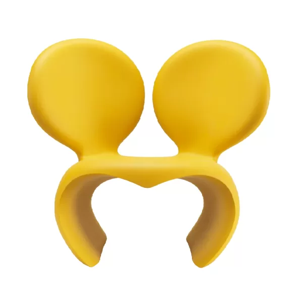Qeeboo Don't F**K With The Mouse Armchair - Gelb, Ikonisches Design von Ron Arad, Innen- & Außenbereich, limitierte Auflage, Polyethylen Qeeboo Don't F**K With The Mouse Armchair - Gelb, Ikonisches Design von Ron Arad, Innen- & Außenbereich, limitierte Auflage, Polyethylen