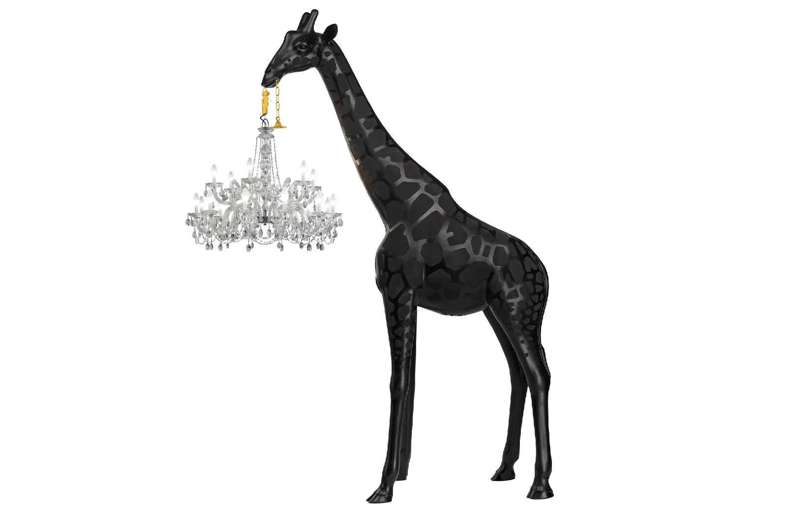 Qeeboo Giraffe in Love XL Stehlampe - Schwarze Outdoor-Lampe mit klassischem Kronleuchter, wetterfest, 4m hoch, ideal für Garten & Terrasse Qeeboo Giraffe in Love XL Stehlampe - Schwarze Outdoor-Lampe mit klassischem Kronleuchter, wetterfest, 4m hoch, ideal für Garten & Terrasse