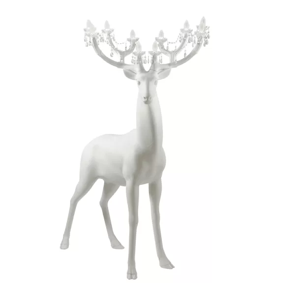 Qeeboo Sherwood Outdoor Stehlampe - 2m hoher Hirsch mit Kristallgeweih, für Garten & Terrasse, Weiß, modernes Design von Marcantonio Qeeboo Sherwood Outdoor Stehlampe - 2m hoher Hirsch mit Kristallgeweih, für Garten & Terrasse, Weiß, modernes Design von Marcantonio