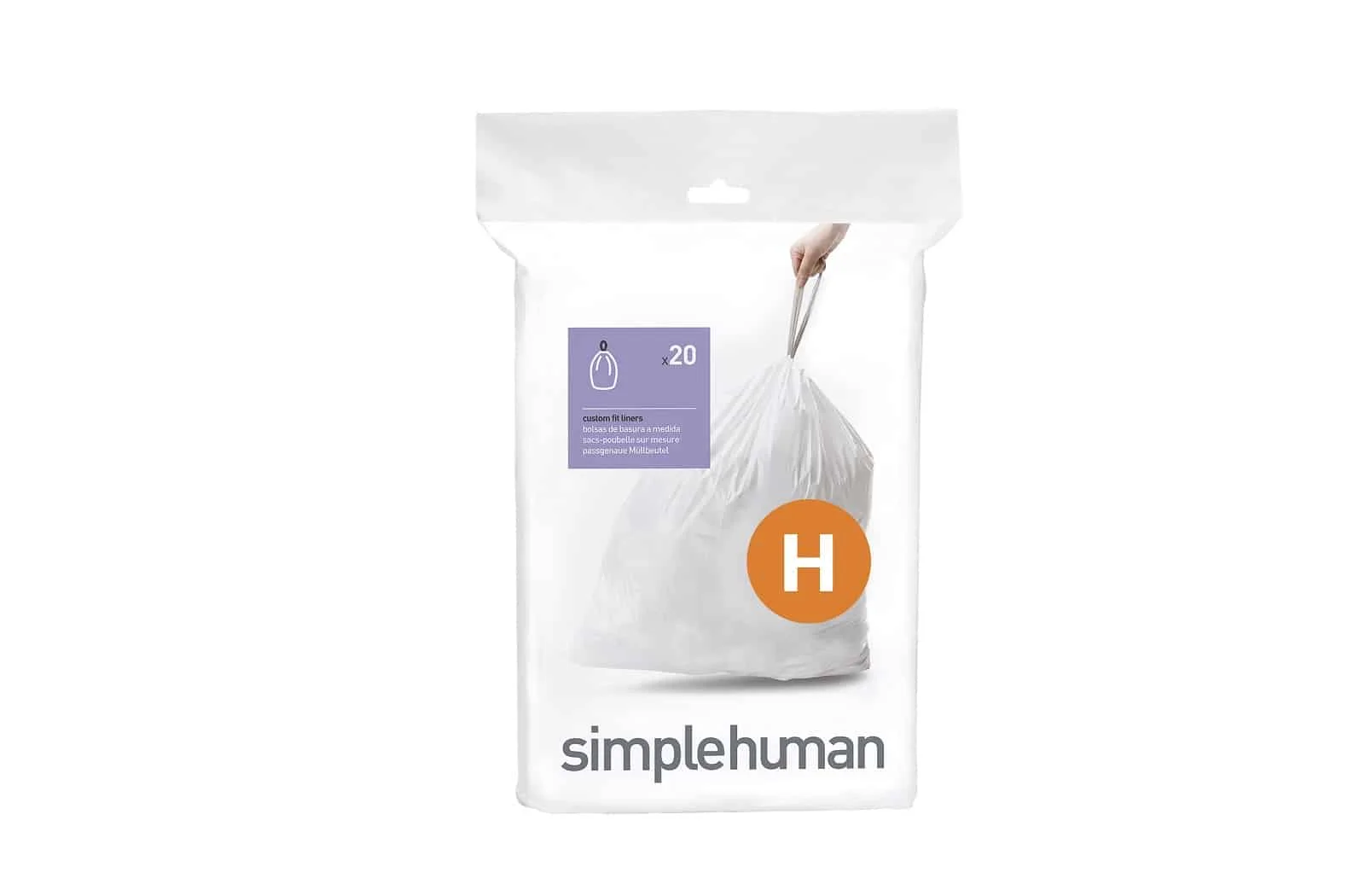 Simplehuman Müllbeutel Code H – Passgenau, reißfest, doppelnaht, schnelles Entnehmen – Ideal für Sensor- & Treteimer, 20 Stück Simplehuman Müllbeutel Code H – Passgenau, reißfest, doppelnaht, schnelles Entnehmen – Ideal für Sensor- & Treteimer, 20 Stück