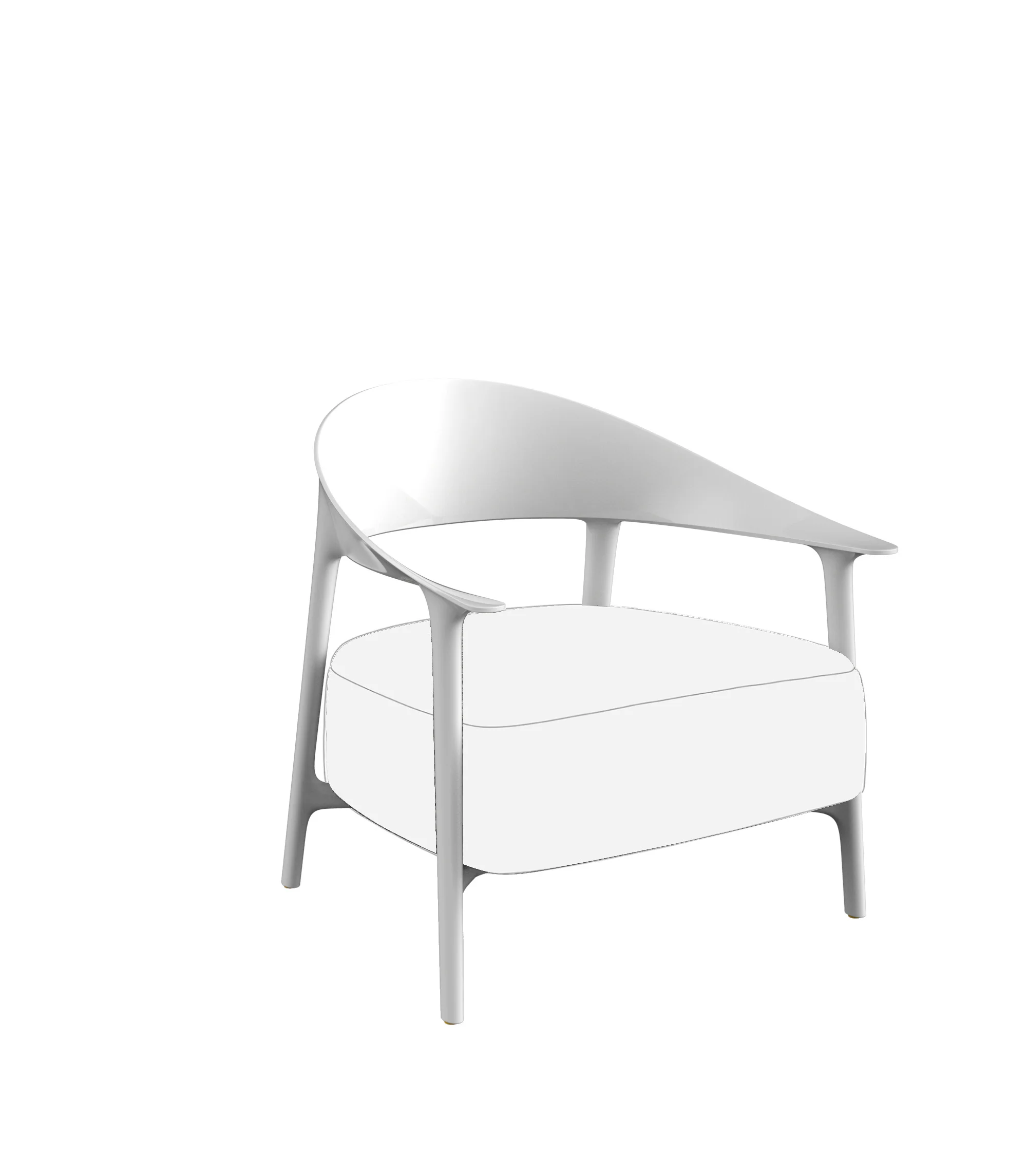 Vondom Africa Loungesessel - Weiß lackiert mit taupefarbenem Kissen, wetterfest, für Innen & Außen, ergonomisches Design, stilvoller Komfort Vondom Africa Loungesessel - Weiß lackiert mit taupefarbenem Kissen, wetterfest, für Innen & Außen, ergonomisches Design, stilvoller Komfort