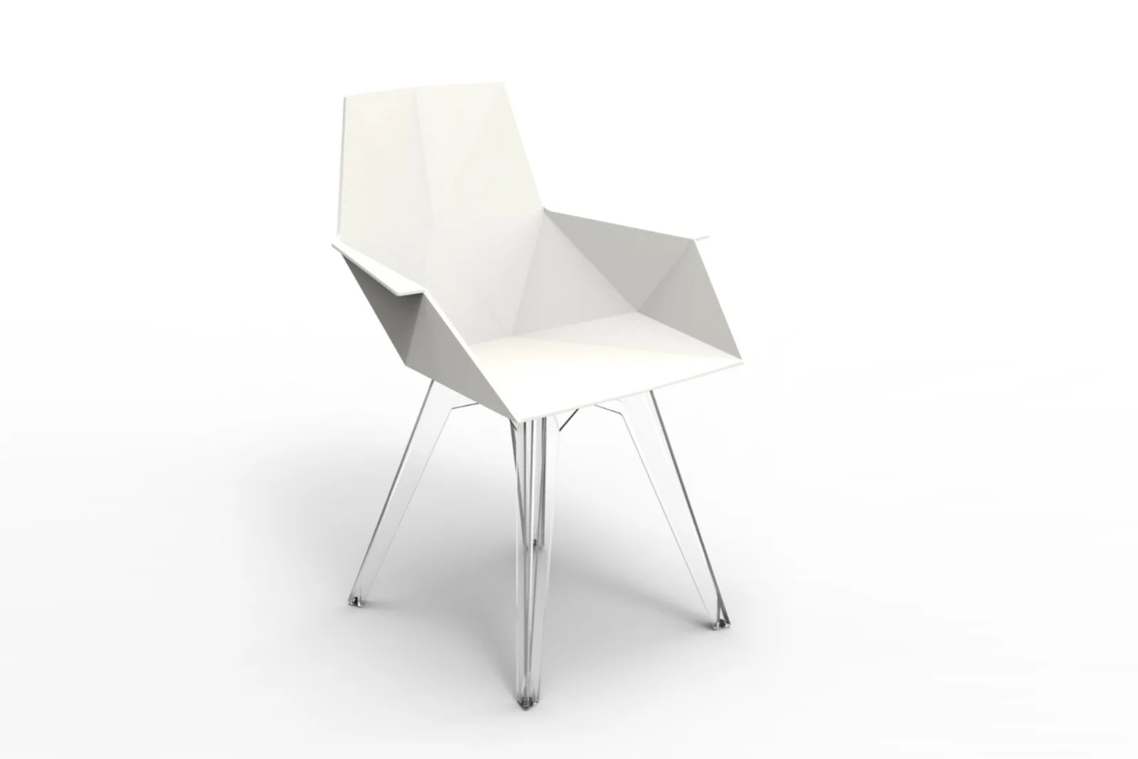 Vondom FAZ Stuhl Weiß mit Transparenten Beinen & Armlehnen | Modernes Design von Ramón Esteve für Innen & Außen Vondom FAZ Stuhl Weiß mit Transparenten Beinen & Armlehnen | Modernes Design von Ramón Esteve für Innen & Außen