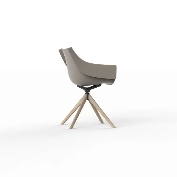 Vondom Manta Drehstuhl mit Holzbeinen Tortora, elegant, drehbar, für Innen & Außen, hochwertig, flexibel, modernes Design, schwarz befestigt Vondom Manta Drehstuhl mit Holzbeinen Tortora, elegant, drehbar, für Innen & Außen, hochwertig, flexibel, modernes Design, schwarz befestigt