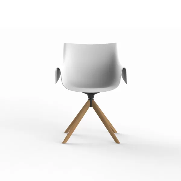 Vondom Manta Drehstuhl mit Holzbeinen in Weiß/Dunkelholz - Flexibles Design, Innen- und Außenbereich, hochwertig und stilvoll Vondom Manta Drehstuhl mit Holzbeinen in Weiß/Dunkelholz - Flexibles Design, Innen- und Außenbereich, hochwertig und stilvoll