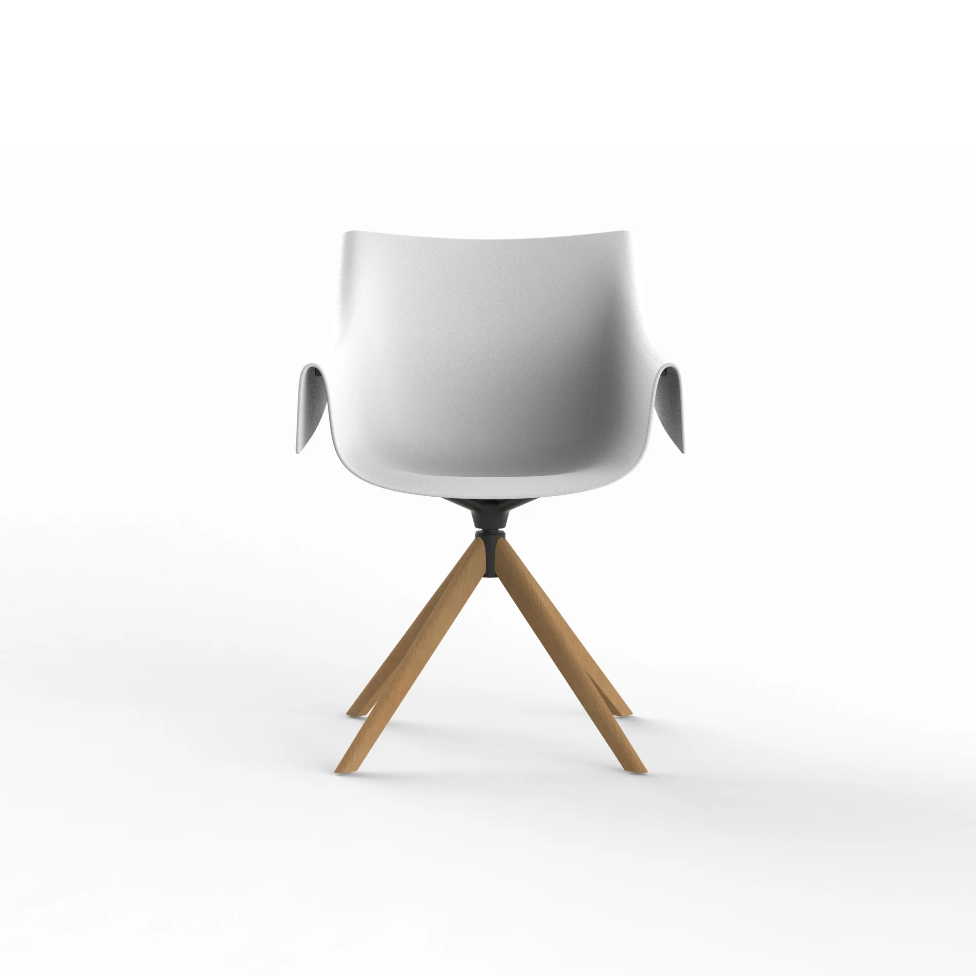 Vondom Manta Drehstuhl mit Holzbeinen in Weiß/Dunkelholz - Flexibles Design, Innen- und Außenbereich, hochwertig und stilvoll Vondom Manta Drehstuhl mit Holzbeinen in Weiß/Dunkelholz - Flexibles Design, Innen- und Außenbereich, hochwertig und stilvoll