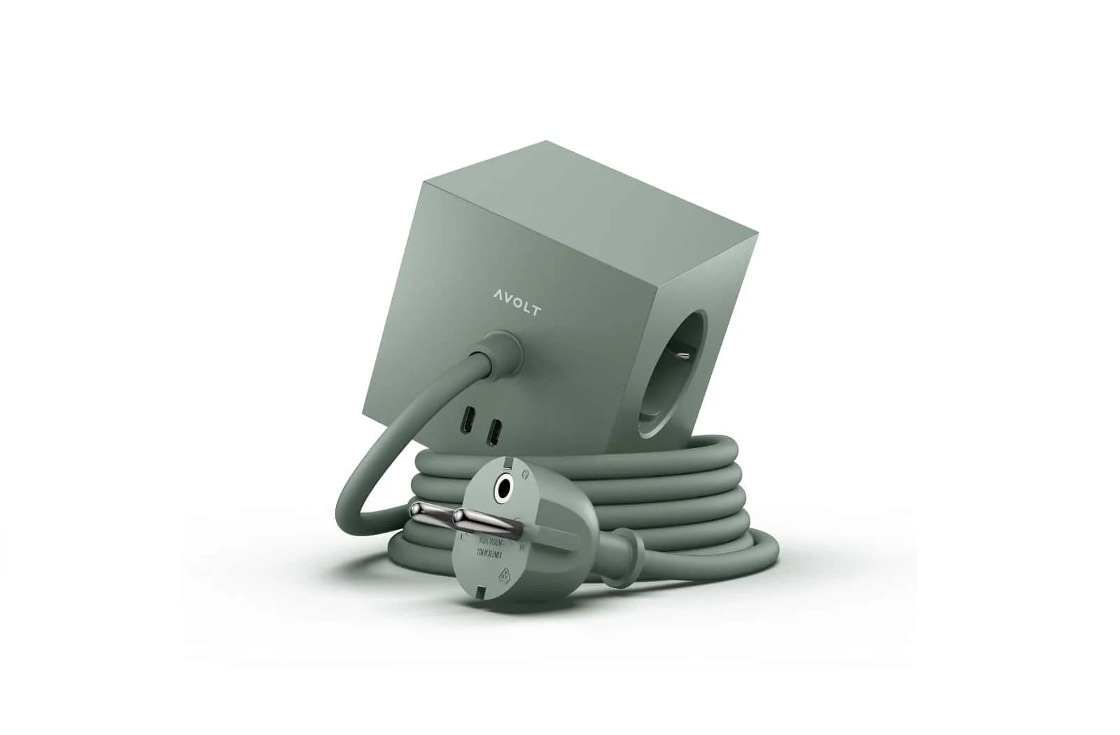 Avolt Square 1 USB-C Mehrfachsteckdose - 3 Schuko-Steckdosen, 2 USB-C-Anschlüsse (30W) - Elegantes Design in Oak Green Avolt Square 1 USB-C Mehrfachsteckdose - 3 Schuko-Steckdosen, 2 USB-C-Anschlüsse (30W) - Elegantes Design in Oak Green