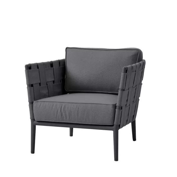 Cane-line Conic Loungesessel AirTouch in Grau – Wetterfest, pflegeleicht, inkl. Kissen, 78x82x78 cm, komfortabel und stylisch für den Außenbereich Cane-line Conic Loungesessel AirTouch in Grau – Wetterfest, pflegeleicht, inkl. Kissen, 78x82x78 cm, komfortabel und stylisch für den Außenbereich