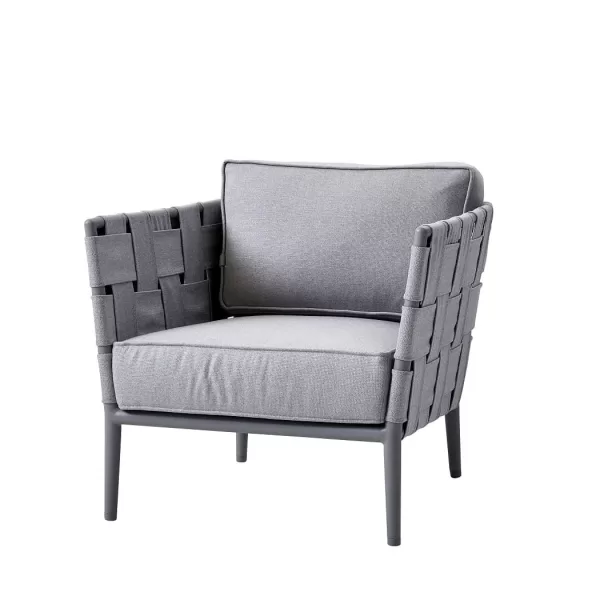Cane-line Conic Loungesessel AirTouch - Light Grey, wetterfest, inkl. Kissen, 78x82x78 cm, Pflegeleicht, modernes Design für Outdoor-Lounge Cane-line Conic Loungesessel AirTouch - Light Grey, wetterfest, inkl. Kissen, 78x82x78 cm, Pflegeleicht, modernes Design für Outdoor-Lounge