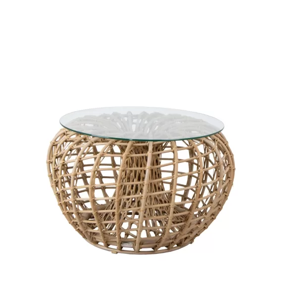 Cane-line Nest Outdoor Couchtisch/Hocker klein Ø67cm, wetterfest, mit Glasplatte, modernes dänisches Design, vielseitig, robust, pflegeleicht Cane-line Nest Outdoor Couchtisch/Hocker klein Ø67cm, wetterfest, mit Glasplatte, modernes dänisches Design, vielseitig, robust, pflegeleicht
