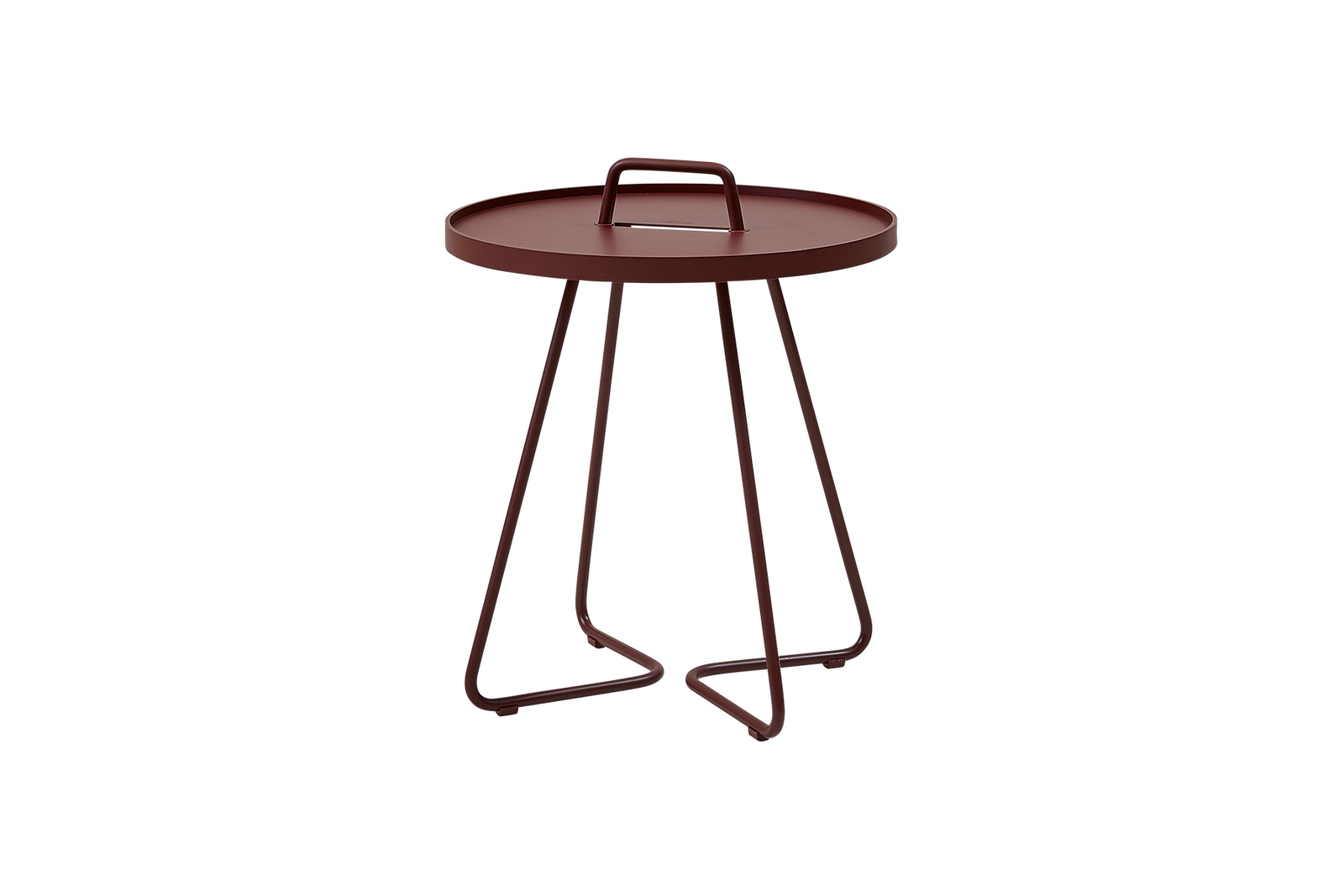 Cane-line On-the-move Beistelltisch Small - Leicht, elegant, abnehmbares Tablett, Aluminium, Bordeaux, modern & funktionell Cane-line On-the-move Beistelltisch Small - Leicht, elegant, abnehmbares Tablett, Aluminium, Bordeaux, modern & funktionell