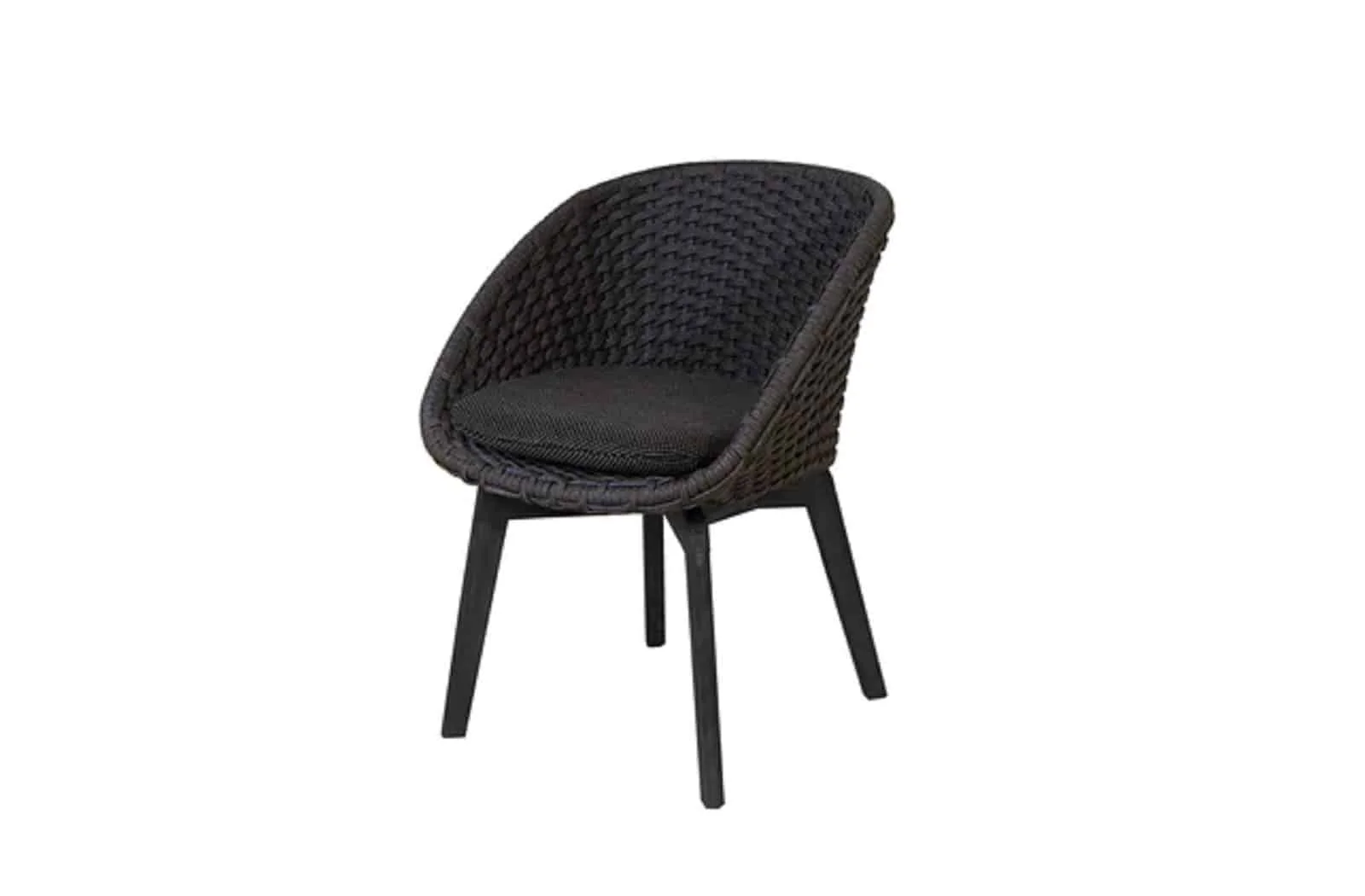 Cane-line Peacock Gartenstuhl Schwarz mit Teakholzbeinen & hellgrauem Kissen – Wetterfest, modern, bequem, 61x61x81 cm, ideal für den Außenbereich Cane-line Peacock Gartenstuhl Schwarz mit Teakholzbeinen & hellgrauem Kissen – Wetterfest, modern, bequem, 61x61x81 cm, ideal für den Außenbereich