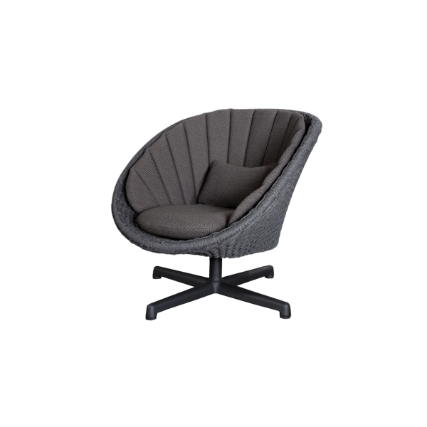 Cane-line Peacock Drehbarer Loungesessel in Dunkelgrau mit Kissen – Moderner Outdoor-Stuhl, wetterfest, bequem & pflegeleicht Cane-line Peacock Drehbarer Loungesessel in Dunkelgrau mit Kissen – Moderner Outdoor-Stuhl, wetterfest, bequem & pflegeleicht