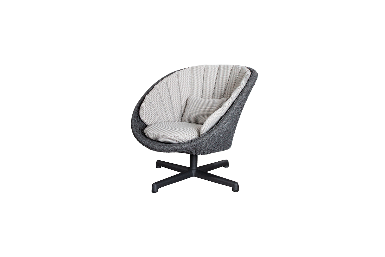 Cane-line Peacock Loungesessel drehbar - Light Grey mit Kissen | Wetterfest, modernes Design, hoher Komfort für Garten & Terrasse Cane-line Peacock Loungesessel drehbar - Light Grey mit Kissen | Wetterfest, modernes Design, hoher Komfort für Garten & Terrasse