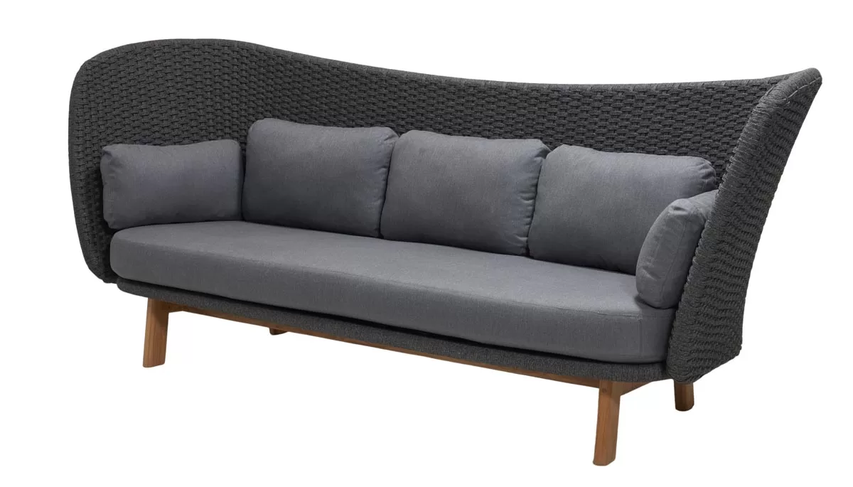 Cane-line Peacock Wing 3-Sitzer Sofa mit Teakholz-Beinen & Kissen – wetterfest, modern, robust, UV-beständig, 248 cm breit Cane-line Peacock Wing 3-Sitzer Sofa mit Teakholz-Beinen & Kissen – wetterfest, modern, robust, UV-beständig, 248 cm breit